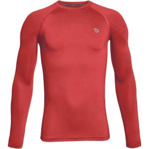 imagebaleaf Boys Compression Shirt Long Sleeve Youth Undershirts Kids Football Baseball Baselayer Cold Gear Quick DryRed