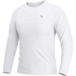 imagebaleaf Boys Sun Shirts UPF 50 Rash Guard UV Protection Swim Tops Quick Dry Lightweight Long Sleeve ClothingWhite