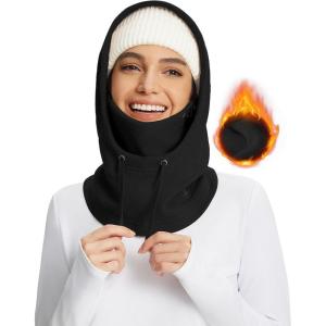imagebaleaf Fleece Balaclava Face MaskThermal Ski Mask for Men and WomenWinter Hats Face Cover Hood Cold Weather Gear 2 SizeBlack