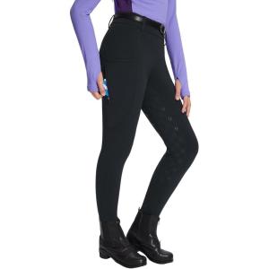 imagebaleaf Girls Riding Pants Fleece Winter Breeches Full Seat Silicone Kids Horseback Equestrian Zipper Pocket TightBlack