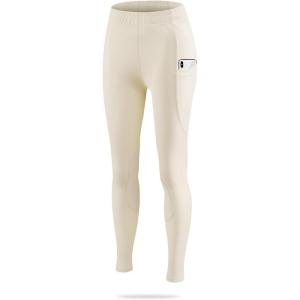 imagebaleaf Girls Riding Pants Kids Equestrian Breeches KneePatch Zip Pocket Horseback Tights7khaki
