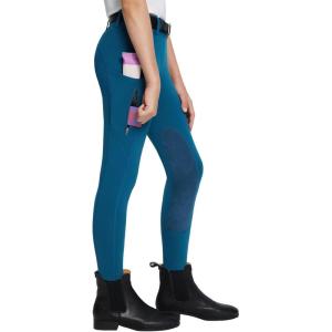 imagebaleaf Girls Riding Pants Kids Equestrian Breeches KneePatch Zip Pocket Horseback TightsFleece Linedblue