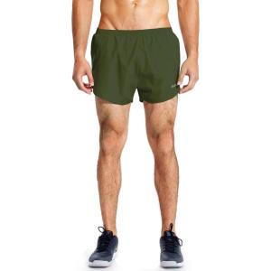 imagebaleaf Mens 3 Running Shorts Gym Quick Dry Athletic Workout Pocket Lightweight Brief01army Green