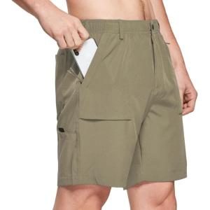 imagebaleaf Mens 7quot Casual Shorts for Summer Elastic Waist Quick Dry Lightweight Short with Cargo Hiking FishingSage