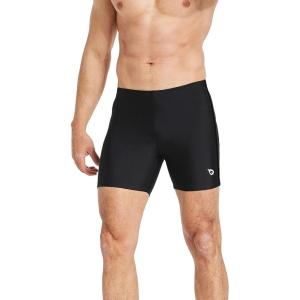 imagebaleaf Mens Athletic Swim Jammers Quick Dry Compression Square Leg Swim Brief SwimsuitBlack
