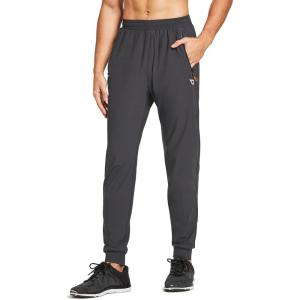 imagebaleaf Mens Joggers Pants Athletic Workout Track Running Gym Lightweight Quick Dry Tapered Jogger Zipper PocketsClassicdark Grey