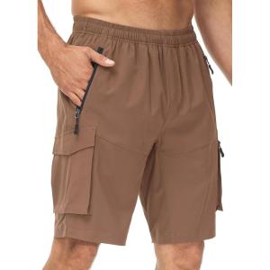 imagebaleaf Mens Mountain Bike Shorts 3D Padded Loosefit MTB Cycling Bicycle Lightweight Zipper PocketsBrown