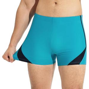 imagebaleaf Mens Square Leg Athletic Swim Jammers Durable Training Splice Team SwimsuitAqua Blue