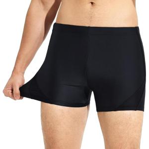 imagebaleaf Mens Square Leg Athletic Swim Jammers Durable Training Splice Team SwimsuitBlack