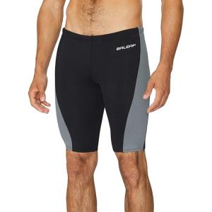 imagebaleaf Mens Swimsuit Swim Jammers Athletic Training Swimwear Durable Team Lap Swimming Racing CompetitionBlackGray