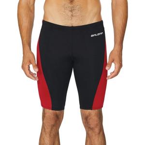 imagebaleaf Mens Swimsuit Swim Jammers Athletic Training Swimwear Durable Team Lap Swimming Racing CompetitionBlackRed