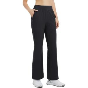 imagebaleaf Womens 26quot29quot Work Pants Stretchy Golf Lightweight Stretch Flare Dress Pant Pockets Bussiness UPF 5029inblack