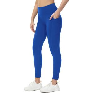 imagebaleaf Womens Fleece Lined Leggings Water Resistant Thermal Winter Warm Tights High Waisted with Pockets Running GearPetite25blue