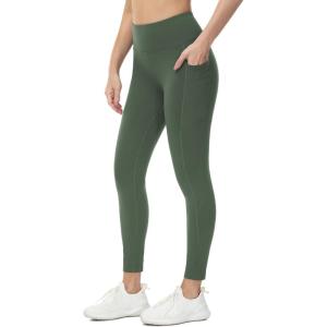 imagebaleaf Womens Fleece Lined Leggings Water Resistant Thermal Winter Warm Tights High Waisted with Pockets Running GearPetite25green