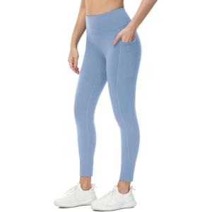 imagebaleaf Womens Fleece Lined Leggings Water Resistant Thermal Winter Warm Tights High Waisted with Pockets Running GearPetite25light Blue