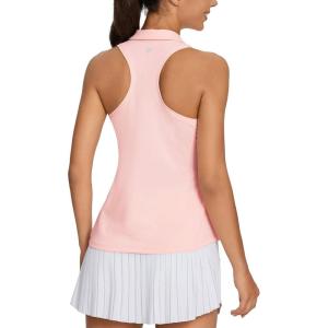 imagebaleaf Womens Golf Shirt Sleeveless Tennis Tank Tops VNeck Racerback Polo Collar UPFPink