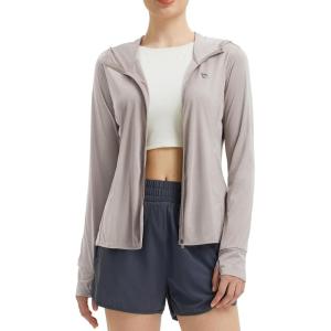 imagebaleaf Womens Sun Protection Jacket Hoodie Clothing Lightweight Long Sleeve Sun Cover Up ShirtHeather Khaki