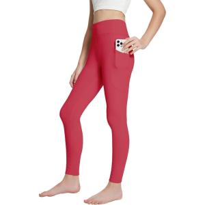 imagebaleaf Youth Girls Fleece Lined Leggings Water Repellent High Waisted Winter Warm Athletic Pants Hiking Running YogaRed
