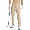 imageBALEAF Mens Golf Pants Stretch Relaxed Fit 30quot Sweatpants with Zipper Pockets Work Casual AthleticEkhaki