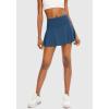 imageSANTINY Pleated Tennis Skirt for Women with 4 Pockets Womens High Waisted Athletic Golf Skorts Skirts for Running CasualDark Blue