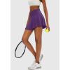 imageSANTINY Pleated Tennis Skirt for Women with 4 Pockets Womens High Waisted Athletic Golf Skorts Skirts for Running CasualDark Purple