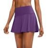imageSANTINY Pleated Tennis Skirt for Women with 4 Pockets Womens High Waisted Athletic Golf Skorts Skirts for Running CasualDark Purple