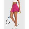 imageSANTINY Pleated Tennis Skirt for Women with 4 Pockets Womens High Waisted Athletic Golf Skorts Skirts for Running CasualDeep Pink