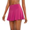 imageSANTINY Pleated Tennis Skirt for Women with 4 Pockets Womens High Waisted Athletic Golf Skorts Skirts for Running CasualDeep Pink