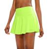 imageSANTINY Pleated Tennis Skirt for Women with 4 Pockets Womens High Waisted Athletic Golf Skorts Skirts for Running CasualGreen Citrine