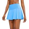 imageSANTINY Pleated Tennis Skirt for Women with 4 Pockets Womens High Waisted Athletic Golf Skorts Skirts for Running CasualLight Blue