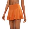 imageSANTINY Pleated Tennis Skirt for Women with 4 Pockets Womens High Waisted Athletic Golf Skorts Skirts for Running CasualOrange