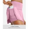 imageSANTINY Pleated Tennis Skirt for Women with 4 Pockets Womens High Waisted Athletic Golf Skorts Skirts for Running CasualPink
