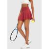 imageSANTINY Pleated Tennis Skirt for Women with 4 Pockets Womens High Waisted Athletic Golf Skorts Skirts for Running CasualRed