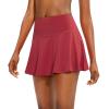 imageSANTINY Pleated Tennis Skirt for Women with 4 Pockets Womens High Waisted Athletic Golf Skorts Skirts for Running CasualRed