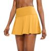 imageSANTINY Pleated Tennis Skirt for Women with 4 Pockets Womens High Waisted Athletic Golf Skorts Skirts for Running CasualYellow