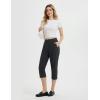imagebaleaf 20 Women Capris with Pockets Stretch Golf Work Dress Cropped Pants Straight Leg High Waisted Pull On SummerBlack