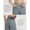 imagebaleaf 20 Women Capris with Pockets Stretch Golf Work Dress Cropped Pants Straight Leg High Waisted Pull On SummerDark Gray