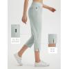 imagebaleaf 20 Women Capris with Pockets Stretch Golf Work Dress Cropped Pants Straight Leg High Waisted Pull On SummerLight Gray