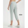 imagebaleaf 20 Women Capris with Pockets Stretch Golf Work Dress Cropped Pants Straight Leg High Waisted Pull On SummerLight Gray