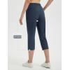 imagebaleaf 20 Women Capris with Pockets Stretch Golf Work Dress Cropped Pants Straight Leg High Waisted Pull On SummerNavy Blue