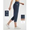 imagebaleaf 20 Women Capris with Pockets Stretch Golf Work Dress Cropped Pants Straight Leg High Waisted Pull On SummerNavy Blue