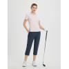 imagebaleaf 20 Women Capris with Pockets Stretch Golf Work Dress Cropped Pants Straight Leg High Waisted Pull On SummerNavy Blue