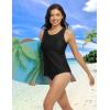 imagebaleaf High Neck Swim Top Tummy Control Bathing Suit Top Tankini Swimsuit for Women Swimwear Top Only Modest Swim Tank Top Black 42