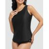 imagebaleaf High Neck Swim Top Tummy Control Bathing Suit Top Tankini Swimsuit for Women Swimwear Top Only Modest Swim Tank Top Black 42