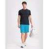 imagebaleaf Mens Athletic Running Shorts 9 Inch Quick Dry Workout Zipper Pocket for Gym BasketballAqua Blue