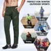imagebaleaf Mens Fleece Pants Winter Cycling Pants Mountain Bike Clothing Thermal Cold Weather Running GearA01green
