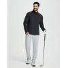 imagebaleaf Mens Golf Pullover Quarter Zip Fleece with Zipper Pockets Water Resistant Hiking SweaterBlack