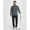 imagebaleaf Mens Golf Pullover Quarter Zip Fleece with Zipper Pockets Water Resistant Hiking SweaterDark Grey