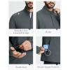 imagebaleaf Mens Golf Pullover Quarter Zip Fleece with Zipper Pockets Water Resistant Hiking SweaterDark Grey