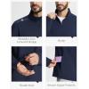 imagebaleaf Mens Golf Pullover Quarter Zip Fleece with Zipper Pockets Water Resistant Hiking SweaterNavy Blue